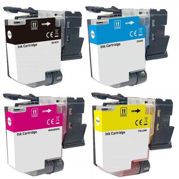 Kompatibles Druckerpatronen-Set Brother LC-521 Schwarz, Cyan, Magenta, Gelb, LC521