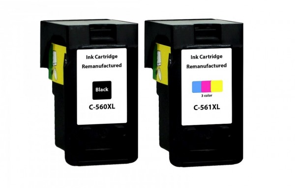 Druckerpatronenset kompatibel zu Canon PG-560 XL Black + CL-561 XL Color - XXL Füllmenge
