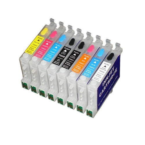 Wiederbefüllbare Tintenpatronen Epson T0540-T0549 für Stylus Photo R800 + R1800