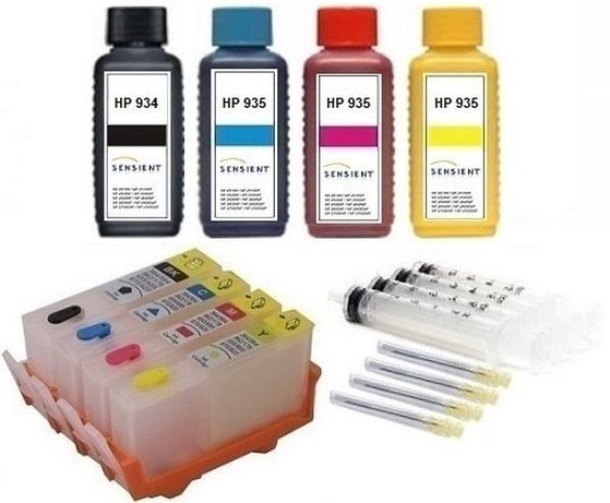 Wiederbefüllbare QUICKFILL-FILL-IN Patronen HP 934 & 935 XL + 400 ml SENSIENT Tinten