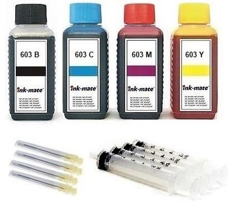 Nachfüllset für Epson Tintenpatronen 603, 603 XL black, cyan, magenta, yellow - 4 x 100 ml Tinte