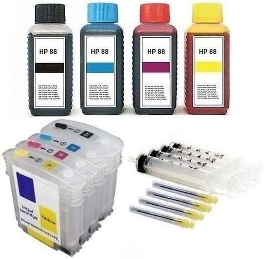 Wiederbefüllbare Tintenpatronen HP 88 XL black cyan