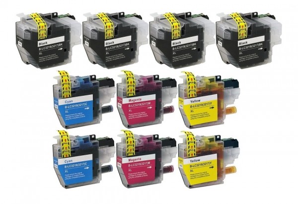 10 kompatible Druckerpatronen Brother LC-3219XL Black, Cyan, Magenta, Yellow