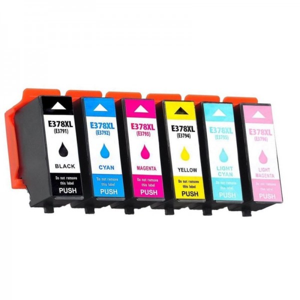 Druckerpatronen Set wie Epson 378 XL Black, Cyan, Magenta, Yellow, Light-Cyan, Light-Magenta