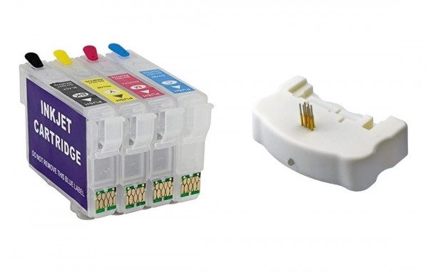 Wiederbefüllbare Tintenpatronen Epson 604, 604XL + Chipresetter