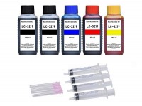 Nachfüllset für Brother LC-3217, LC-3219 XL - 5 x 100 ml Nachfülltinte + Zubehör Nachfüllset für Brother LC-3217, LC-3219 XL - 5 x 100 ml Nachfülltinte + Zubehör
