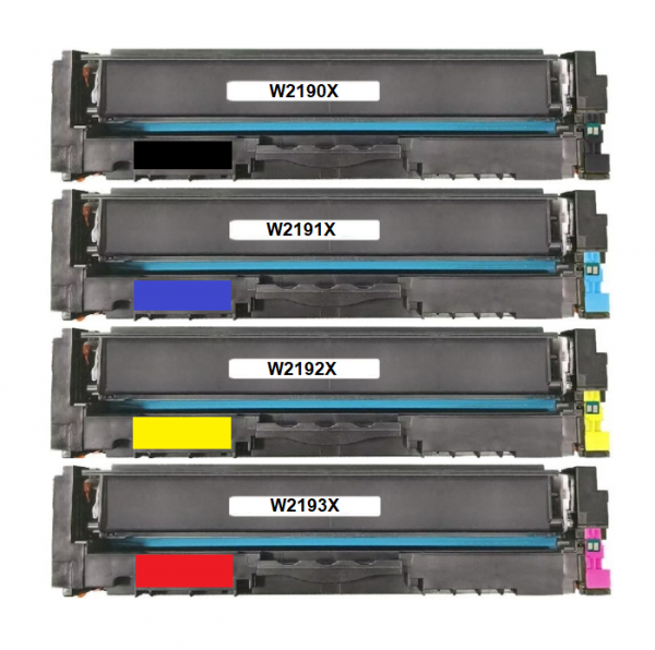 Kompatibles Tonerkartuschen Set W2190X, W2191X, W2192X, W2193X - 219X für HP