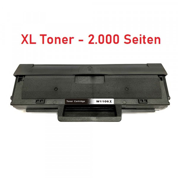 Kompatible XL-Tonerkartusche HP W1106A-XL, 106A XL black, schwarz mit Chip, 2.000 Seiten, W1106X
