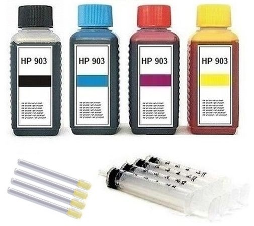 Nachfüllset für HP 903 (XL) black, cyan, magenta, yellow Tintenpatronen - 4 x 100 ml Tinte + Zubehör