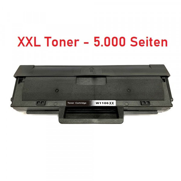 Kompatible XXL-Tonerkartusche HP W1106A-XXL, 106A XXL black, schwarz mit Chip, 5.000 Seiten, W1106XX