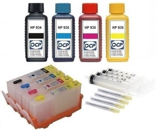 Wiederbefüllbare QUICKFILL-FILL-IN Patronen HP 934 & 935 XL + 400 ml OCP Tinten